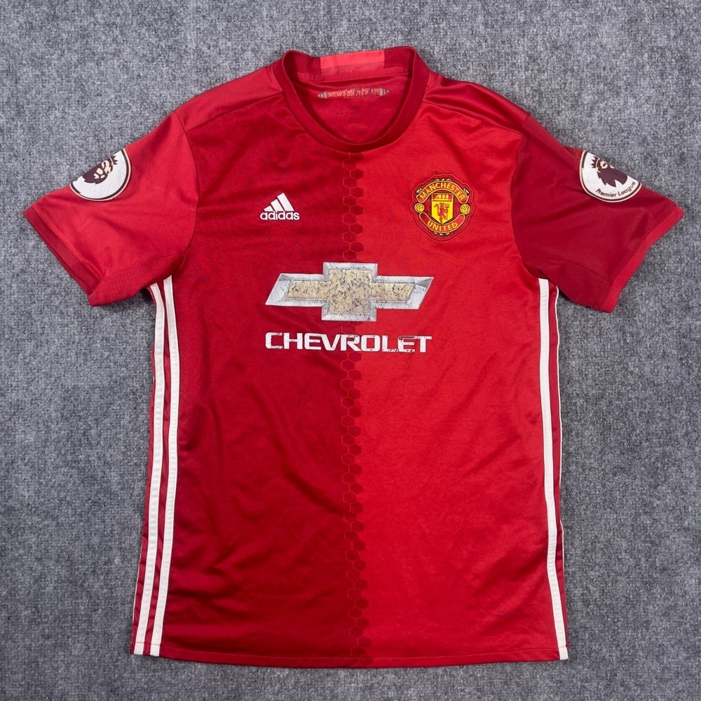 Adidas Manchester United Jersey Mens Large Red Pogba 6 2016-17 Home AI4411